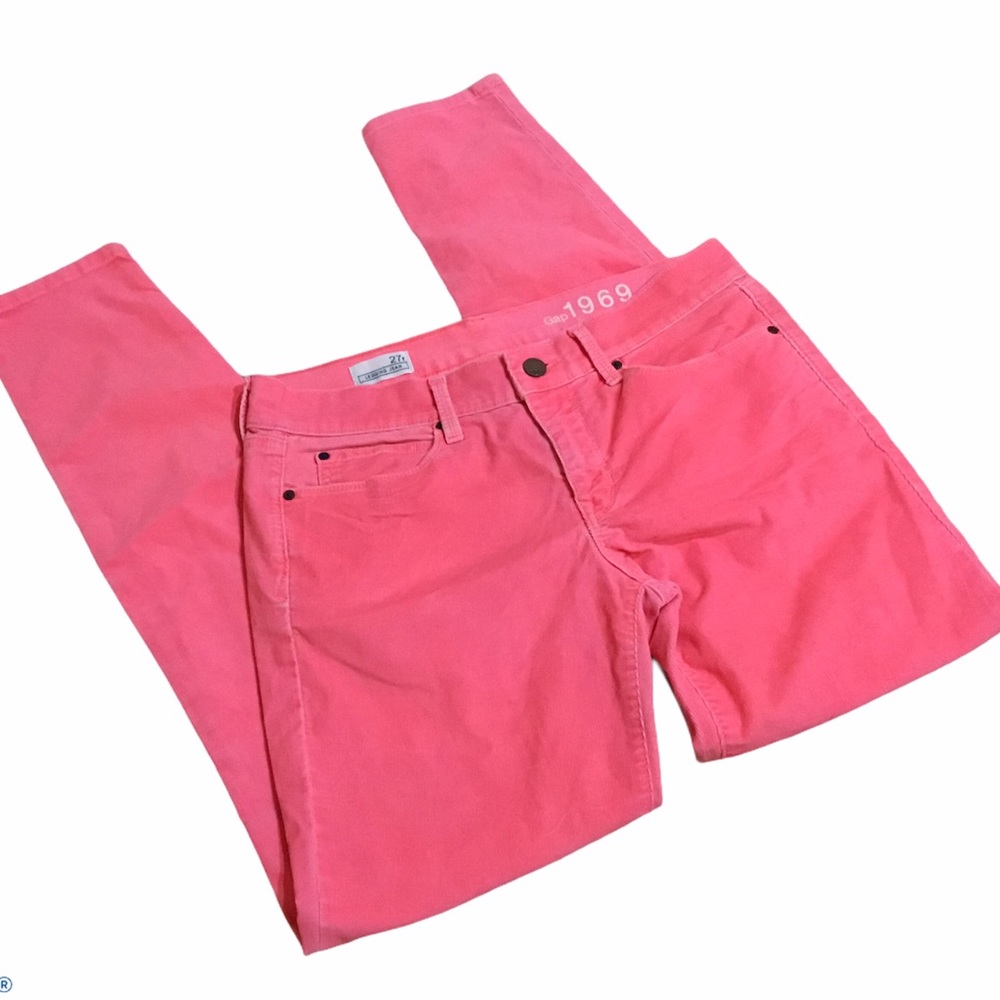 GAP Neon Pink Corduroy Legging Jean Skinny 27r - Picture 2 of 8